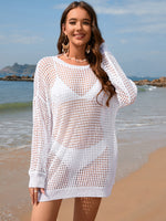 Hazel Blues® |  Backless Boat Neck Long Sleeve Cover Up