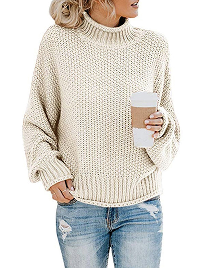 Hazel Blues® |  Turtleneck Dropped Shoulder Sweater