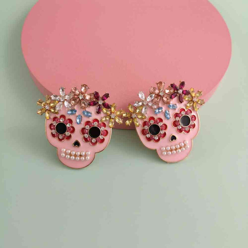 Hazel Blues® |  Skull Rhinestone Alloy Earrings