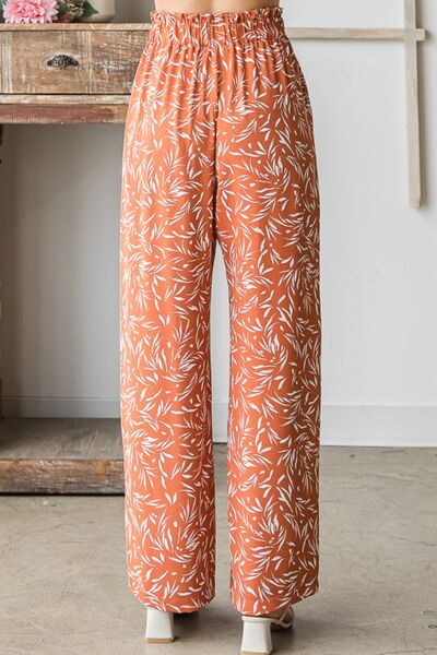 Hazel Blues® |  Heimish Printed Tied Straight Casual Pants