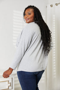 Hazel Blues® |  Double Take Seam Detail Round Neck Long Sleeve Top