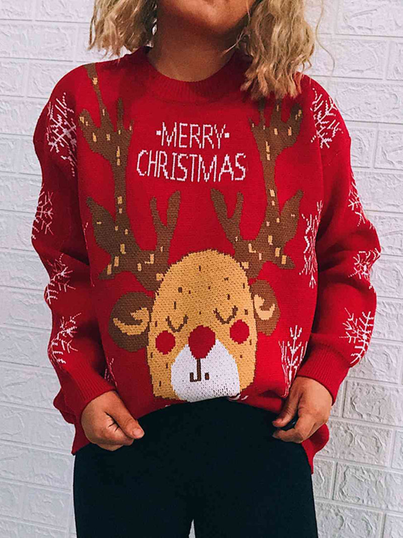 Hazel Blues® |  Christmas Element Long Sleeve Sweater