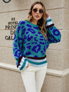 Hazel Blues® |  Leopard Round Neck Dropped Shoulder Sweater