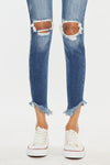 Hazel Blues® |  Kancan High Waist Distressed Raw Hem Ankle Skinny Jeans