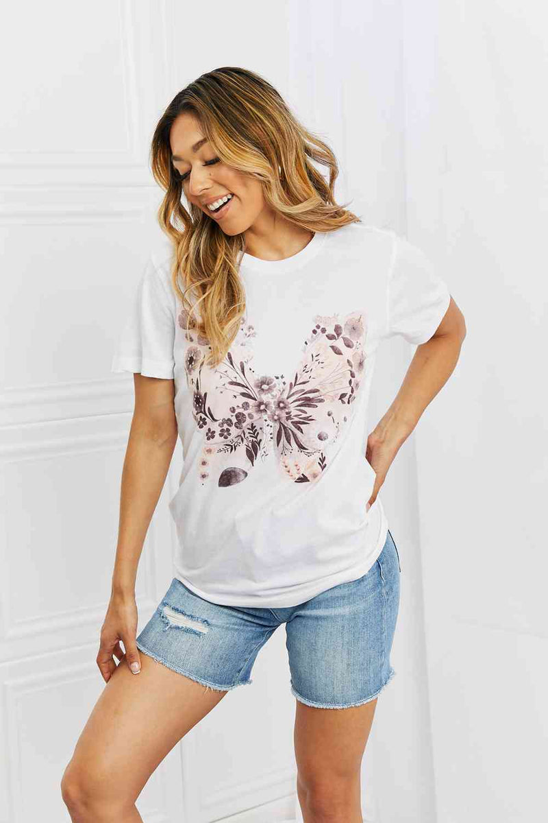 Hazel Blues® |  mineB You Give Me Butterflies Graphic T-Shirt