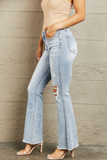Hazel Blues® |  BAYEAS Mid Rise Distressed Flare Jeans