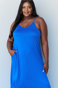 Hazel Blues® |  Ninexis Good Energy Cami Side Slit Maxi Dress in Royal Blue