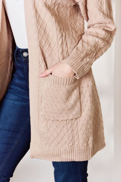 Hazel Blues® |  Hailey & Co Cable-Knit Pocketed Cardigan