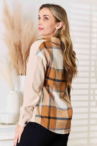 Hazel Blues® |  Double Take Plaid Print Dropped Shoulder Shirt