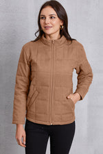 Hazel Blues® |  Zip Up Mock Neck Pocketed Jacket