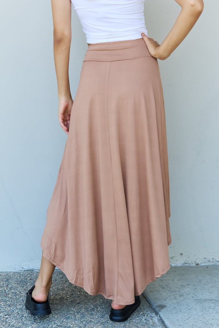 Hazel Blues® |  Ninexis First Choice High Waisted Flare Maxi Skirt in Camel