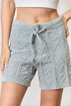 Hazel Blues® |  BiBi Cable Knit Drawstring Sweater Shorts