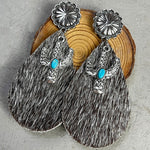 Hazel Blues® |  Turquoise Cactus Dangle Earrings