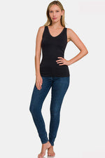 Hazel Blues® |  Zenana Round Neck Wide Strap Tank