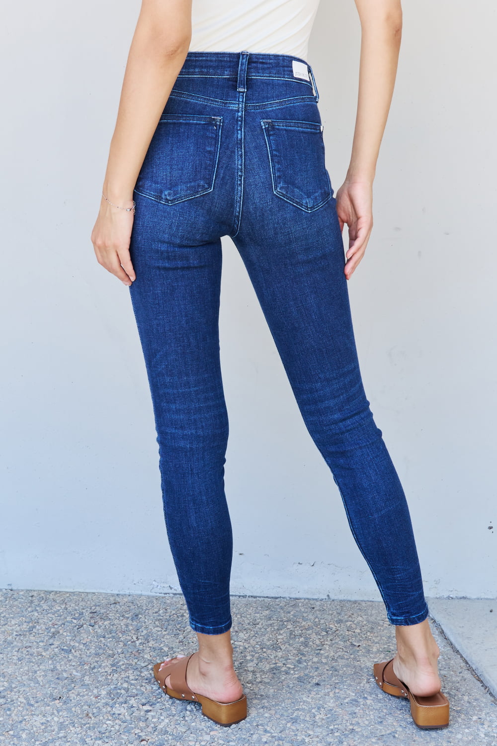 Hazel Blues® |  Judy Blue Marie Mid Rise Crinkle Ankle Detail Skinny Jeans
