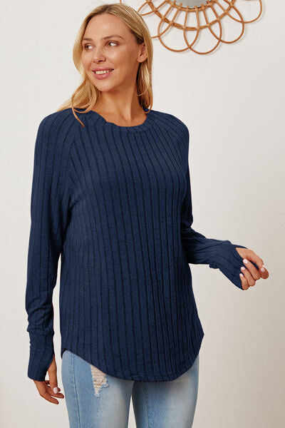 Hazel Blues® |  Basic Bae Ribbed Thumbhole Sleeve T-Shirt