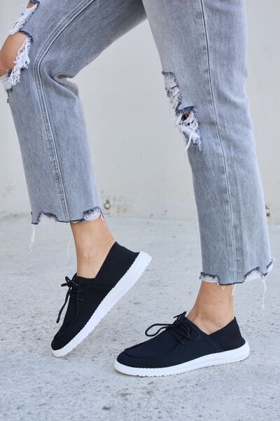 Hazel Blues® |  Forever Link Flat Round Toe Lace-Up Sneakers