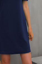 Hazel Blues® |  Round Neck Puff Sleeve Mini Dress