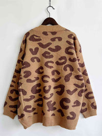 Hazel Blues® |  Leopard Button Front Cardigan with Pockets