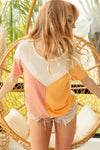 Hazel Blues® |  BiBi Round Neck Color Block Short Sleeve T-Shirt