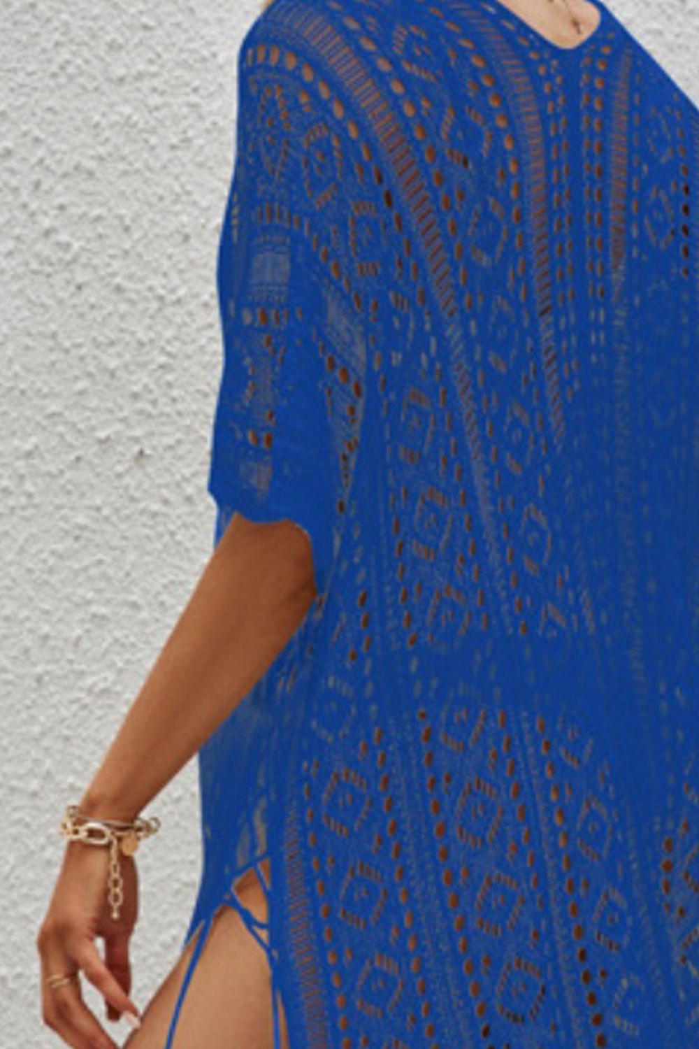 Hazel Blues® |  Openwork V-Neck Short Sleeve Cover Up