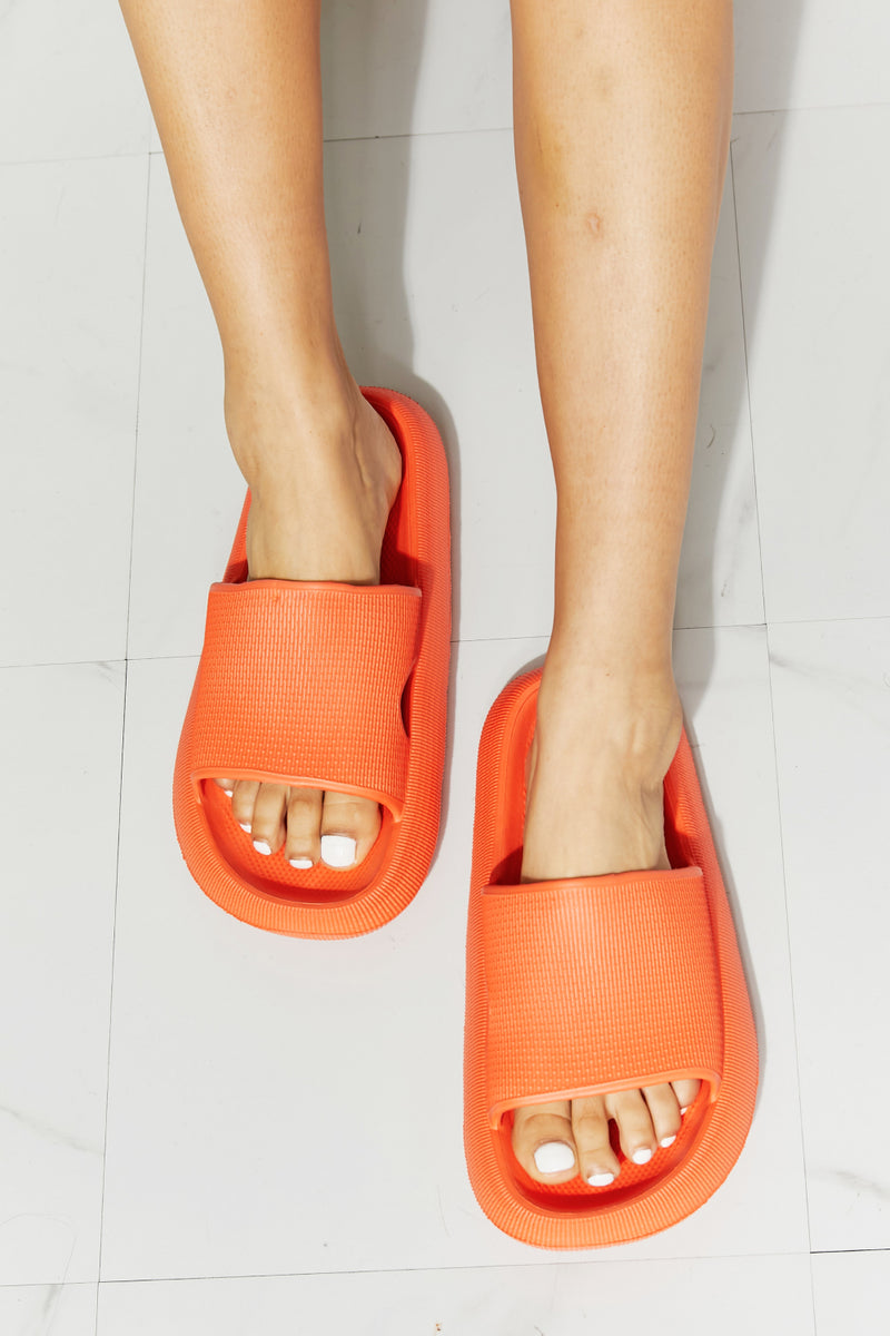 Hazel Blues® |  MMShoes Arms Around Me Open Toe Slide in Orange