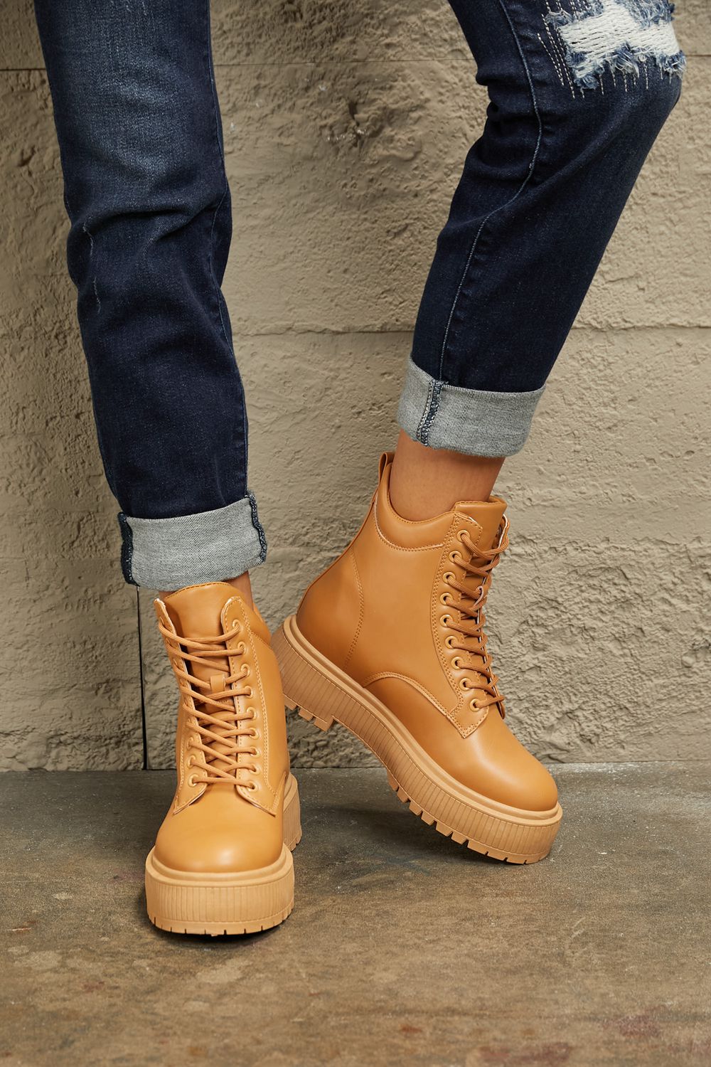 Hazel Blues® |  East Lion Corp Platform Combat Boots