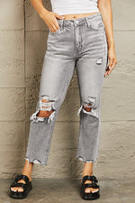 Hazel Blues® |  BAYEAS High Waisted Cropped Straight Jeans
