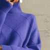 Hazel Blues® |  Geometric Turtleneck Long Sleeve Sweater