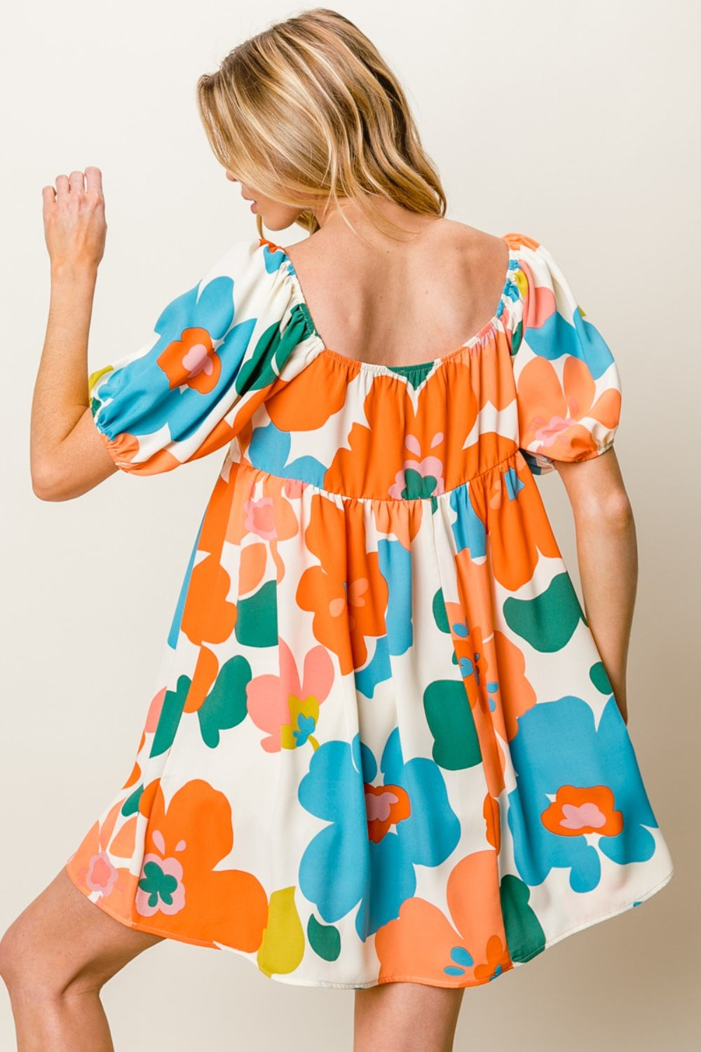 Hazel Blues® |  BiBi Floral Puff Sleeve Mini Dress