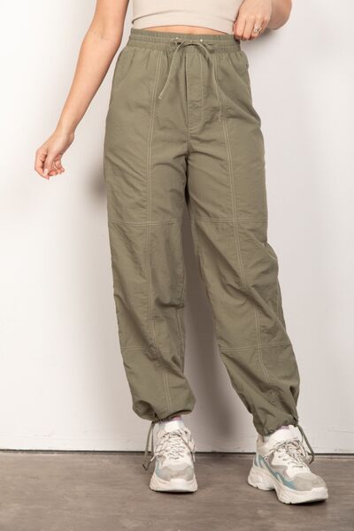 Hazel Blues® |  VERY J Drawstring Woven Parachute Joggers