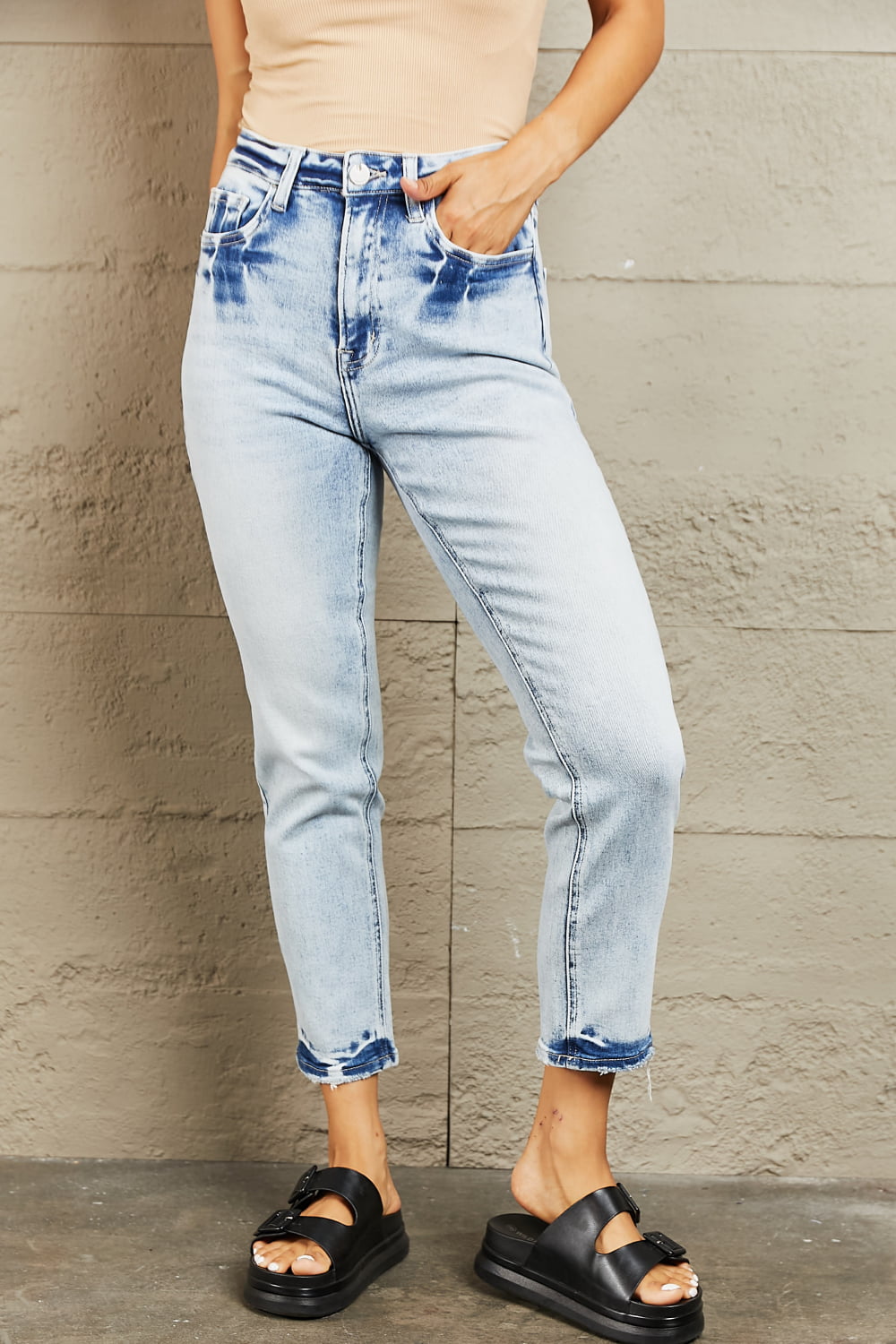 Hazel Blues® |  BAYEAS High Waisted Accent Skinny Jeans