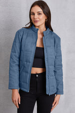 Hazel Blues® |  Zip Up Mock Neck Pocketed Jacket