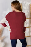 Hazel Blues® |  Hailey & Co Color Block Dropped Shoulder Knit Top