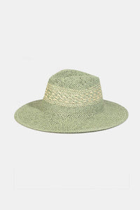 Hazel Blues® |  Fame Contrast Wide Brim Straw Hat