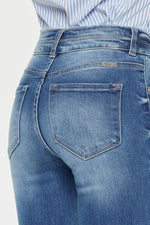 Hazel Blues® |  Kancan Distressed Raw Hem High Waist Jeans