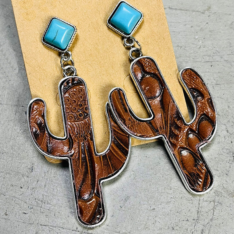 Hazel Blues® |  Turquoise Cactus Earrings