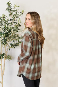 Hazel Blues® |  Double Take Plaid Dropped Shoulder Shirt