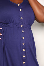 Hazel Blues® |  Double Take Button Front Empire Waist Sleeveless Slit Magic Dress