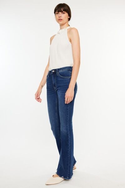 Hazel Blues® |  Kancan Cat's Whiskers Raw Hem Flare Jeans