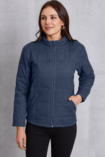 Hazel Blues® |  Zip Up Mock Neck Pocketed Jacket