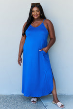 Hazel Blues® |  Ninexis Good Energy Cami Side Slit Maxi Dress in Royal Blue