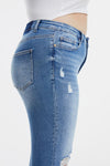 Hazel Blues® |  BAYEAS Mid Waist Distressed Ripped Straight Jeans