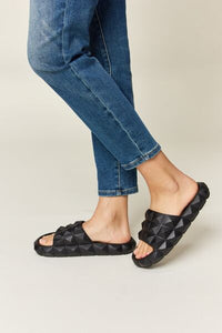 Hazel Blues® |  WILD DIVA Pyramid Stud Toe Band Footbed Sandals