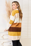 Hazel Blues® |  Woven Right Color Block Dropped Shoulder Cardigan