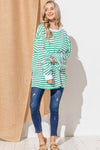 Hazel Blues® |  And The Why Oversized Striped Balloon Sleeve Top