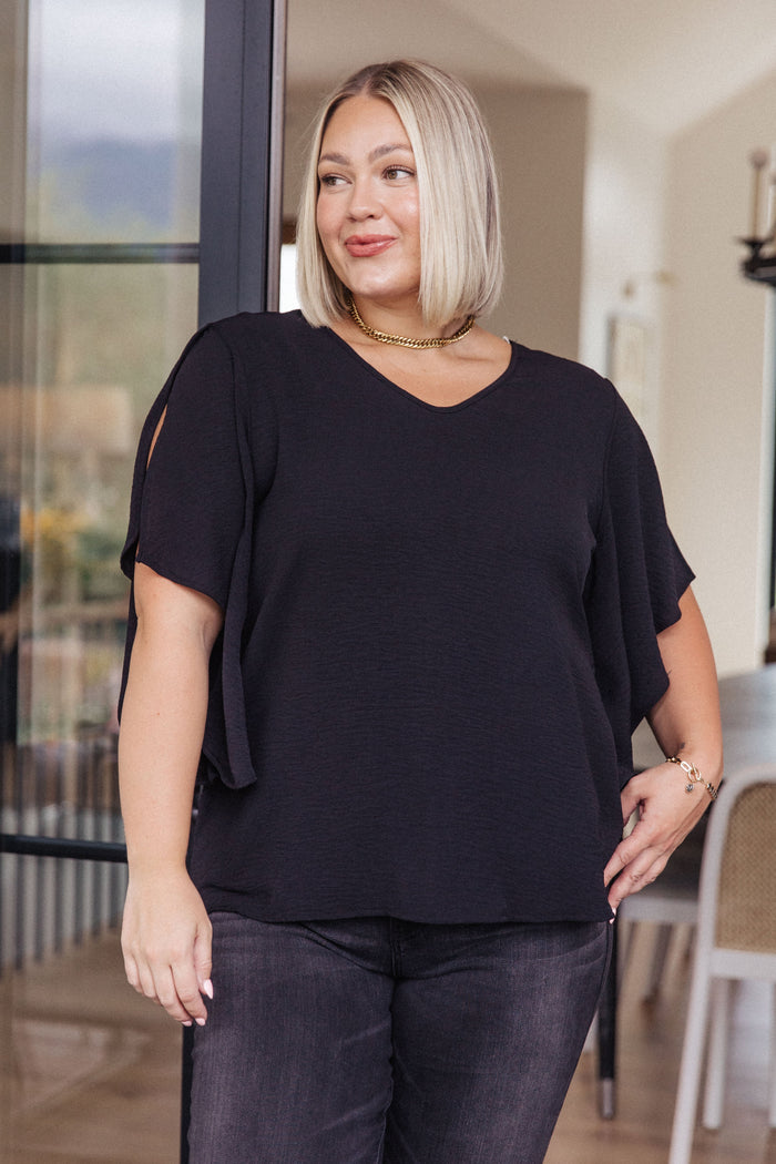 Hazel Blues® |  Around the World Draped Sleeve Blouse