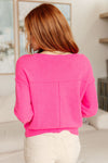 Hazel Blues® |  Back to Life V-Neck Sweater in Pink