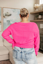 Hazel Blues® |  Back to Life V-Neck Sweater in Pink