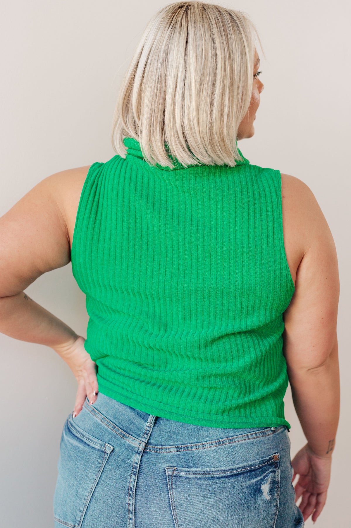 Hazel Blues® |  Before You Go Sleeveless Turtleneck Sweater